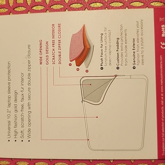 Fashionation duchess black and gold 10.2" tablet or laptop sleeve - NEW - Picture 6 of 6